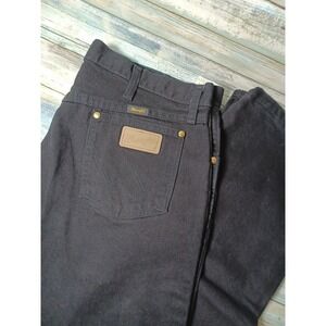 Wranglers A203 Cowboy Cut Men's Black Denim Jeans 35x34 Straight Leg